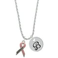 thumbnail image 1 of Delight Jewelry Silvertone Pink Ribbon ''Survivor'' Silvertone Script Initial Disc - B - Charm Necklace, 20"+3", 1 of 4