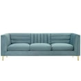 thumbnail image 1 of Modway Ingenuity Channel Tufted Performance Velvet Sofa in Light Blue, 1 of 7