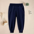 thumbnail image 2 of YDFCWXW Little Boys Jogger Pants Toddler Boys' Drawstring Elastic Waist Cotton Casual Sweatpants (Blue, 3-4 Years), 2 of 5