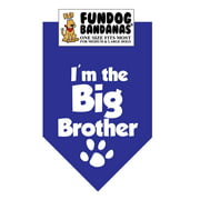Fun Dog Bandana - I'm the Big Brother - One Size Fits Most for Med to Lg Dogs, royal blue pet scarf