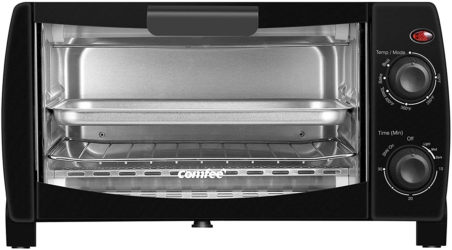 4-Slice Comfee' Toaster Oven Countertop Compact Size Black CFO-BB101 1000W 