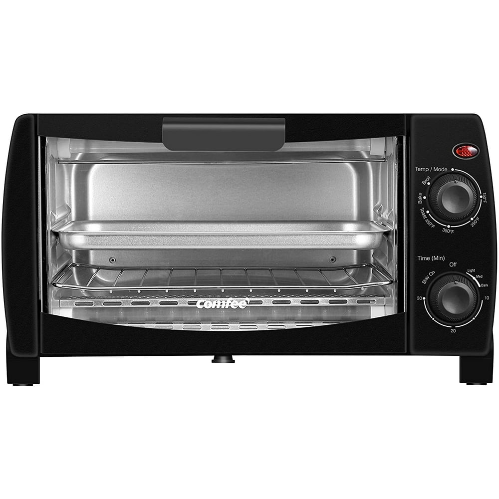 COMFEE' Toaster Oven Countertop, 4Slice, Compact Size, Easy to Control with TimerBakeBroil