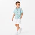 thumbnail image 4 of LiitleSpring Little Boys Hawaiian Shirts Size 7-8 Button Up Summer Shirt Beach Holiday Casual Cartoon Shark Ocean Lightweight, 4 of 6