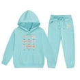 thumbnail image 4 of Girls Outfit Sets Toddler Boy Girl Long Sleeve Cute Print Warm Hoodie Sweatpant Kids Outfits Sweat Suit,2-13Y, 4 of 4
