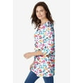 thumbnail image 5 of Woman Within Plus Size Perfect Printed Three-Quarter Sleeve Crewneck Tunic, 5 of 6