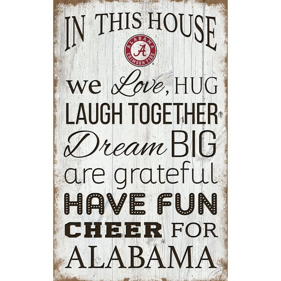 Alabama Crimson Tide 11'' x 19'' Team In This House Sign