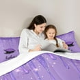 thumbnail image 5 of Feelyou Dreamy Eyelash Unicorn Bedding Comforter Set, Luxury Purple Glitter Twin Comforter Sets, Modern Fashion Bedding Set, Microfiber Bedroom Decor, 2pcs, 5 of 8