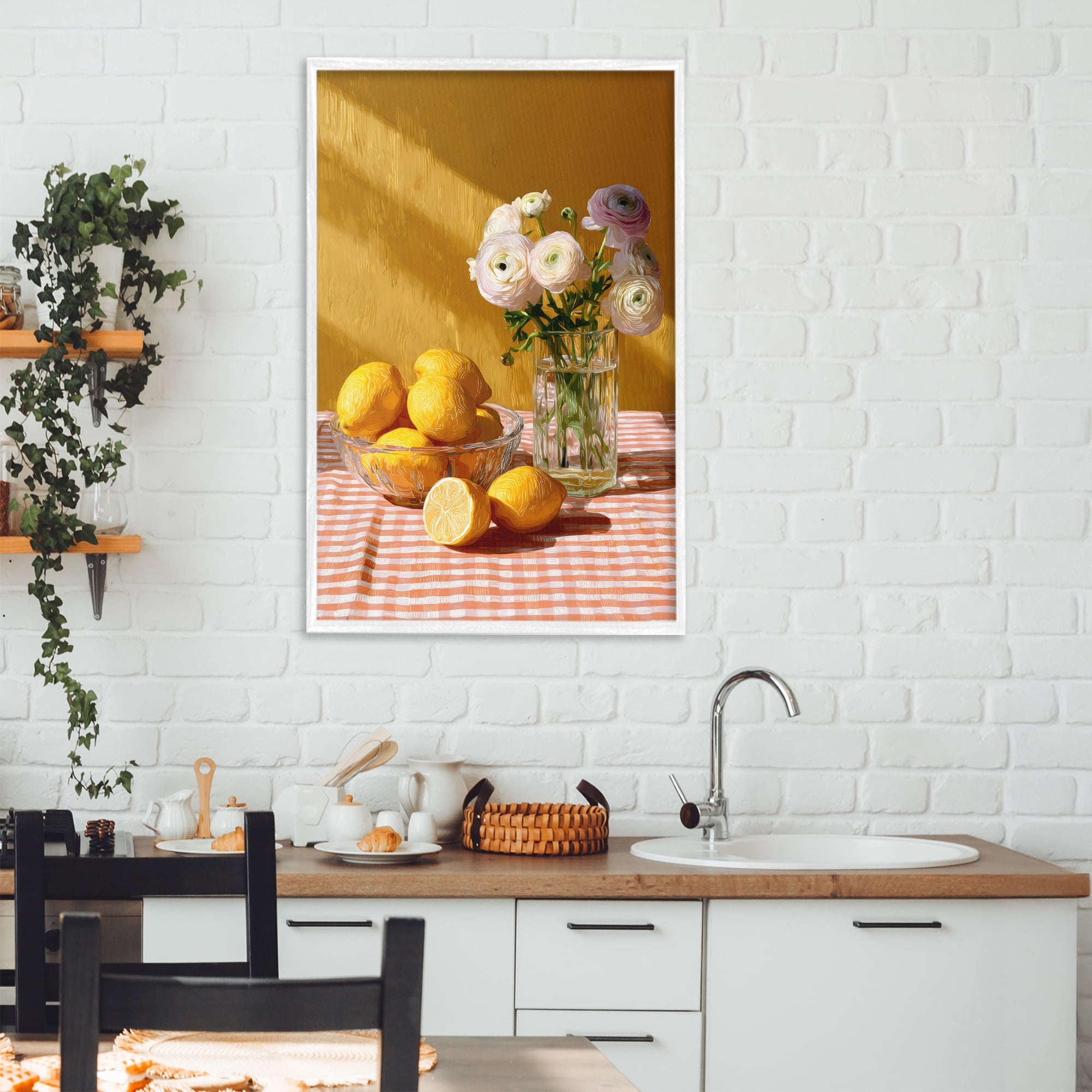 Stupell Industries Lemony Breakfast Arrangement White Framed Giclee Art, design by Petal Prints Design