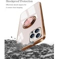 thumbnail image 6 of Compatible with iPhone 14 Pro 5g Case Cell Phone Case Slim Thin with Ring Stand Metal Electroplated Soft Flexible Tup Frame Full Body Shock-Absorption Bumper Hard Back Mobile Cover-Light Pink, 6 of 18