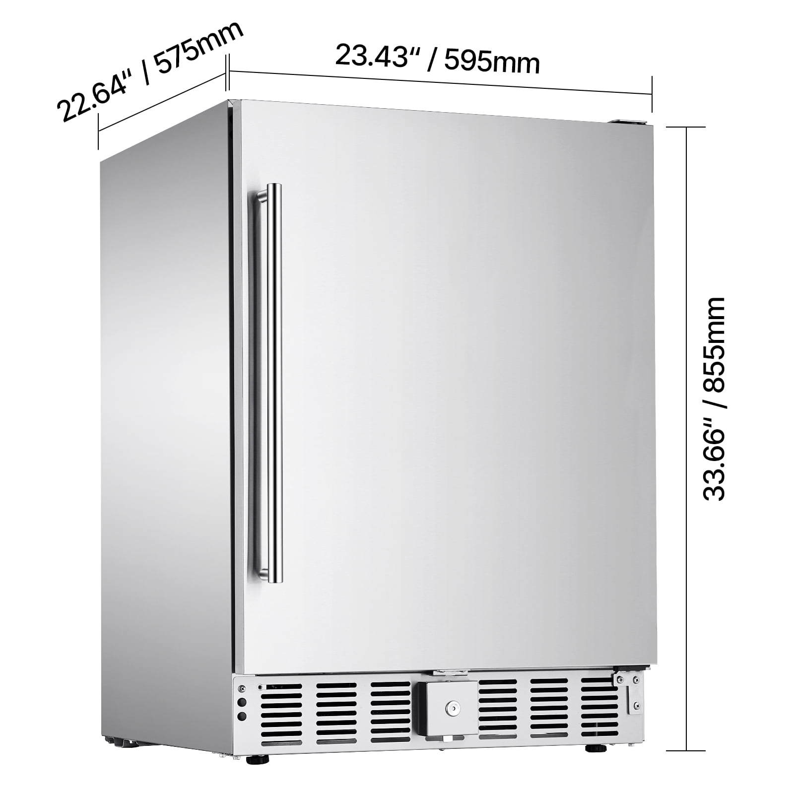 KFFKFF Under Counter Refrigerator,24 Inch Beverage Refrigerator 180 Cans 150 QT Freestanding for Patio & Kitchen, Beverage Cooler for Home & Commercial Use