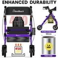 thumbnail image 3 of Heavy Duty Rollator Walker - Aluminum Rolling Walker for Seniors and Adults with Large Seat, Support Up 450 lbs (Purple), 3 of 8