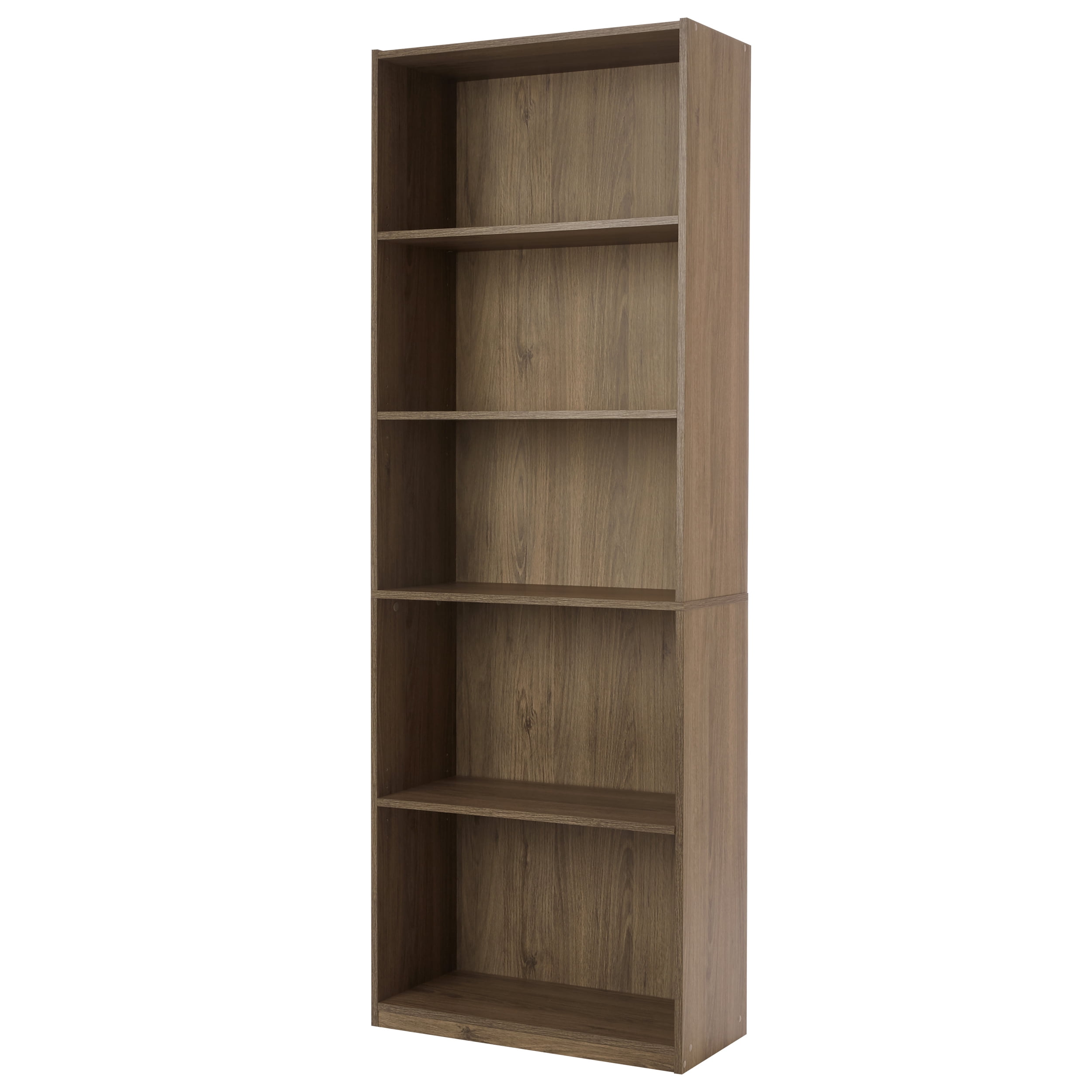 Modern Bookcase 5 Shelf Wood Closed Back Storage Shelves Book Case Bookshelf 