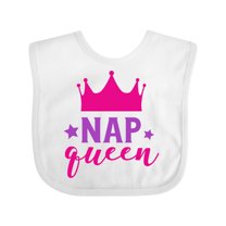 Inktastic Nap Queen, Princess, Crown, Stars, Sleep, Sleeping Girls Baby Bib