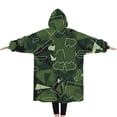 thumbnail image 2 of Oversized Wearable Blanket Hoodie,Gray Green Camo Textured Pattern Sherpa Blanket Hoodie with Super Pockets,Super Warm Fuzzy Pullover for Women & Men, 2 of 6
