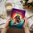 thumbnail image 3 of Retro Surfing Bloodhound in Cool Sunglasses Hello Summer Waves Spiral Bound Journal Dog Lover 5x7in Spiral Notebook - 10001, 3 of 5