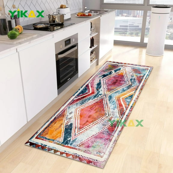 ColorfulLattice Modern Floor Carpet Large Area Non-slip Kitchen Mat for Living Room Home Stain Resistant Bathroom Rugs