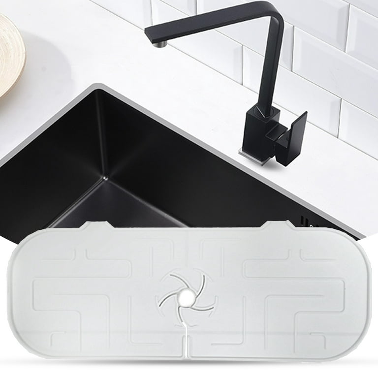Gwong Wraparound Faucet Pad Quick-dry Silicone Moisture-proof Splash-proof  Faucet Mat Kitchen Supplies(Orange) 