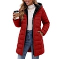 thumbnail image 4 of Iyufng Women's Fleece Lined Hooded Puffer Coat Zip Up Mid Length Warm Winter Jackets with Side Pockets, 4 of 6