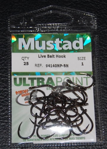 94140BLN LIVE BAIT HOOK 25 PK-PICK YOUR SIZE MUSTAD  ULTRAPOINT 94140NP-BN 