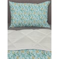 thumbnail image 3 of Flowers Comforter & Sham Bedding Set, Spring Garden of Daffodil Blooms Meadow Chamomile Flourishing Revival, 3 pcs Duvet Set Microfiber Filling Quilt, 5 Sizes, Turquoise and Marigold, by Ambesonne, 3 of 4