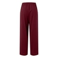 thumbnail image 5 of SNKSDGM Women's Plus Linen Pants Women Petite Length Women's Pants Petite Women High Waisted Wide Leg Pants Fashion Drawstring Elastic Trousers Comfy Straight Leg Long Pants with Pockets, 5 of 5
