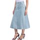 thumbnail image 4 of Falda Midi de Jean Larga para Mujer INSPIRE CHIC de Cintura Alta con Bolsillos L Azul Claro Desgastada, 4 of 6