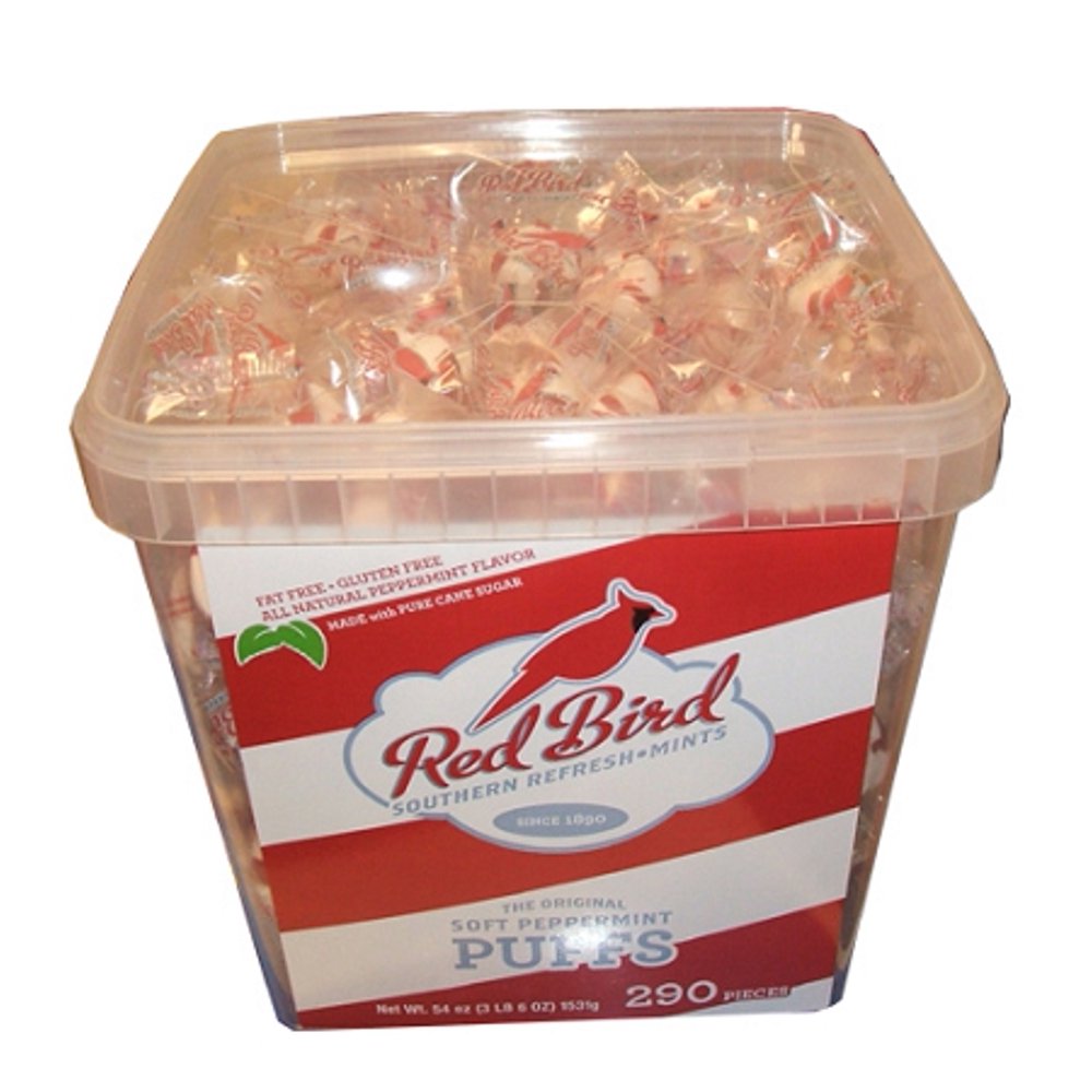 Red Bird Soft Peppermint Puff Tub, 290 Pieces