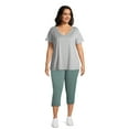 Athletic Works Women's Plus Size Knit Capri Pants, 22” Inseam, Sizes 1X4X