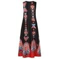 thumbnail image 5 of Babysbule Womens Summer Dresses, Women Plus Size Print Daily Casual Sleeveless Vintage Bohemian V Neck Maxi Dress, 5 of 5
