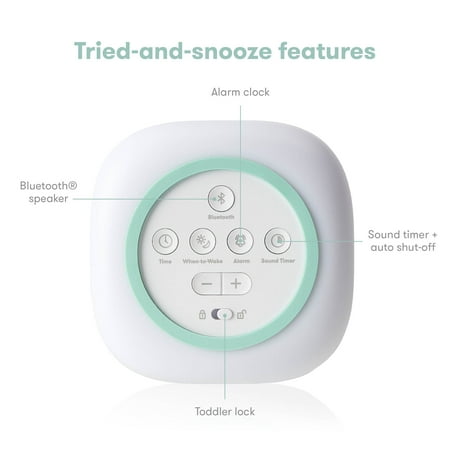 Frida Baby 3-in-1 Bluetooth White Noise Sound Machine, Gentle Sunrise Sleep Trainer Nightlight, and Alarm Clock for Nursery or Kid's Bedroom