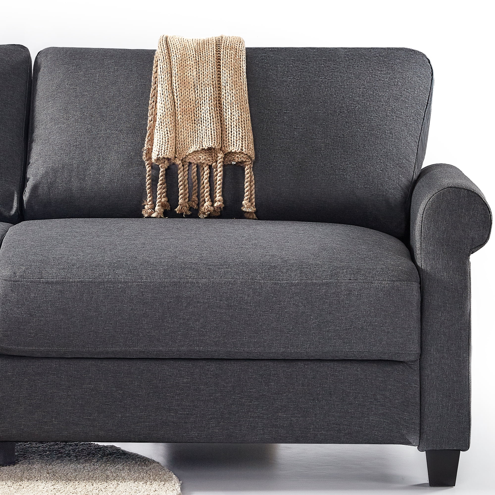 Zinus Josh Upholstered Sofa Couch, Dark Grey