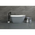 thumbnail image 2 of Kingston Brass VRTSS513026WG 52-Inch Solid Surface Oval Single Slipper Freestanding Tub with Drain in Glossy White/Matte Gray, 2 of 9
