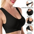 thumbnail image 4 of Plus Size Sports Bra S-6X for Women 3 Pack Wirefree Push-Up Bralettes Ladies Solid Brethable Hollow Out Support Yoga Workout Underwear Bra, 4 of 6