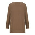 thumbnail image 6 of VBTAPA Womens Ribbed Knit Tunic Tops Square Neck Long Sleeve Knitted Sweater Side Split Casual Pullover Going Out Blouse Clearance Sale Khaki XXL, 6 of 8