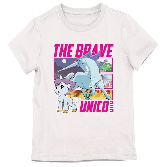 Unico: Awakening The Brave Unico Youth Girl White Short Sleeve Tee-Medium
