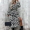 thumbnail image 2 of Herrnalise Women’s Dresses Summer 2024 Fashion Casual Leopard Print V-NeckHigh Waist Long Sleeve Long Dress S-XL, 2 of 7