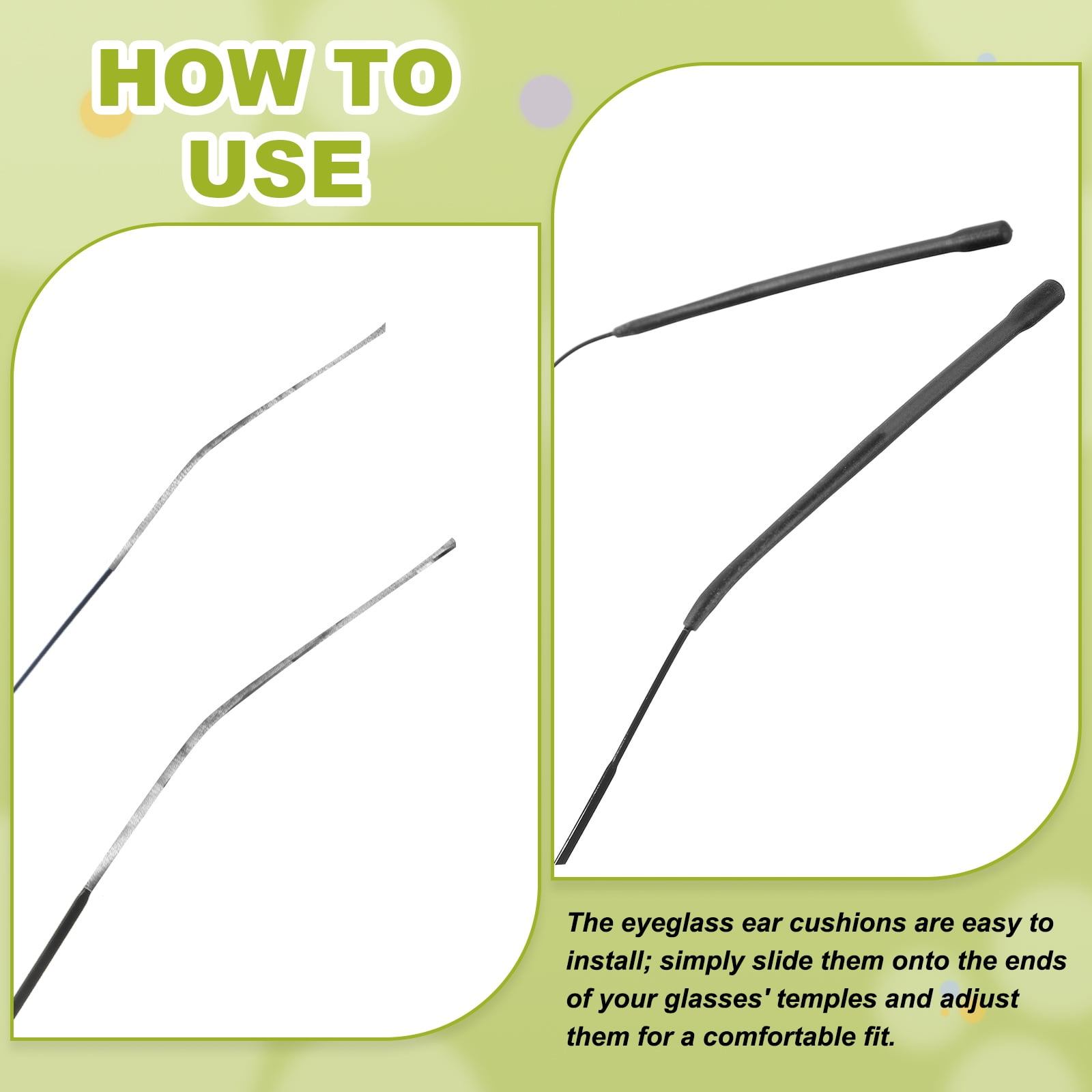 Unique Bargains Silicone Anti Slip Eyeglass End Tips Glasses Retainers Black