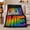 Iconically Me, variant on You Are Loved Rainbow Typographic Motif, Festive Holiday Scene, Warm Flannel Blanket for Home Library and Reading Nook, Art Lovers Valentine's Day Gift, Artistic Home Decor