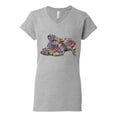 thumbnail image 3 of Tired Sleeping Cat | I Wish I Was My Cat Funny Colorful Kitty | Dean Russo Art Animal Lover Women's Standard V-Neck Tee, Heather Grey, X-Large, 3 of 6