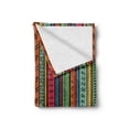 thumbnail image 2 of Hippie Soft Flannel Fleece Throw Blanket, Hand Drawn Vertical Borders Colorful Native Culture Inspired, Cozy Plush for Indoor and Outdoor Use, 50" x 70", Multicolor, by Ambesonne, 2 of 6