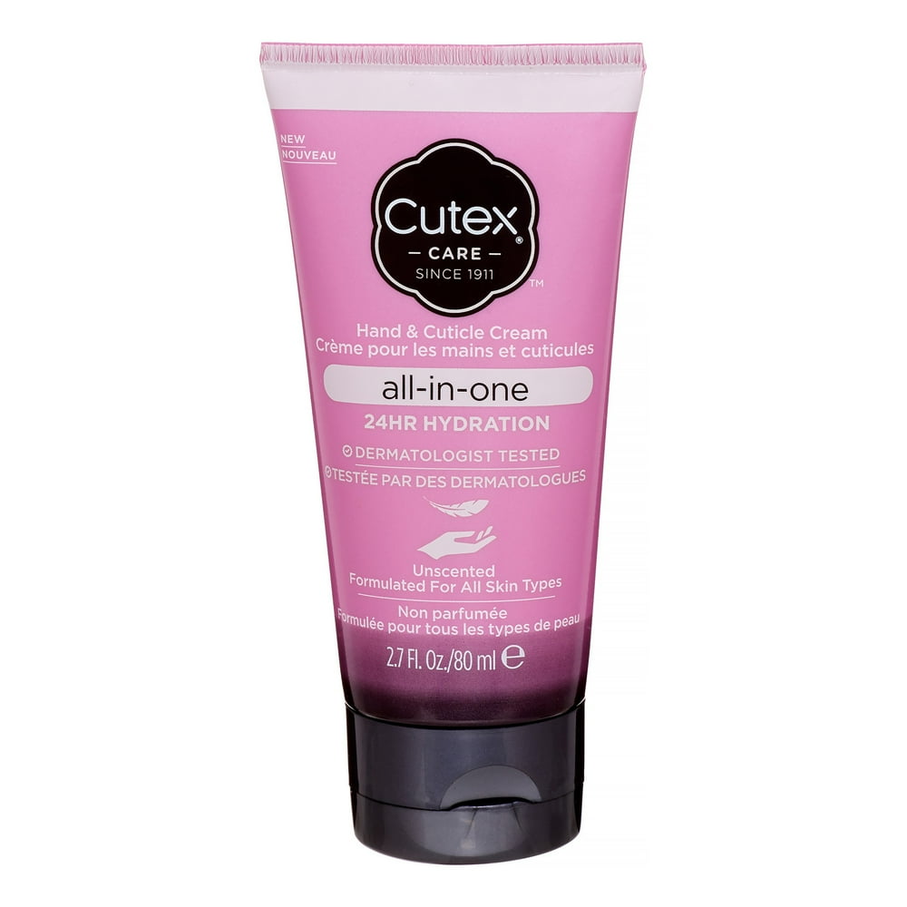 Cutex AllInOne 24 Hour Hydration Hand and Cuticle Cream, Unscented, 3