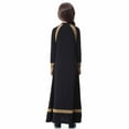 thumbnail image 4 of Huvoen Kids Girls Muslim Islamic Long Dress Long Sleeves Round Neck Colorblock Dress Soft Full Length Robe Burka Arab Maxi Dresses Black 14-15 Years, 4 of 6