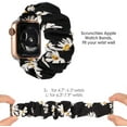thumbnail image 2 of TOYOUTHS Elastic Scrunchies Band Apple Watch Band 42mm 44mm 45mm Cloth Soft Pattern Printed Fabric Wristband Women,Black/Sunflower, 2 of 6