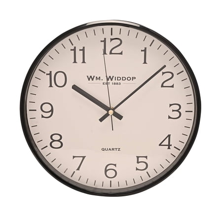 12 Widdop Slim Line Black Cased Wall Clock