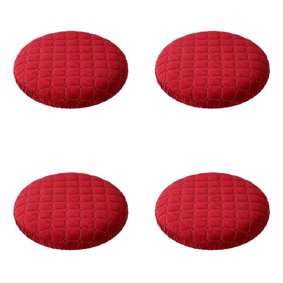 4-Pack Round Stool Cushion Covers for Kitchen Island, Thick Padded Elastic Edge Seat Covers for Vanity Stools, Soft Removable Washable Chair Cushions Up to 16 Inch Diameter, by Cosmug
