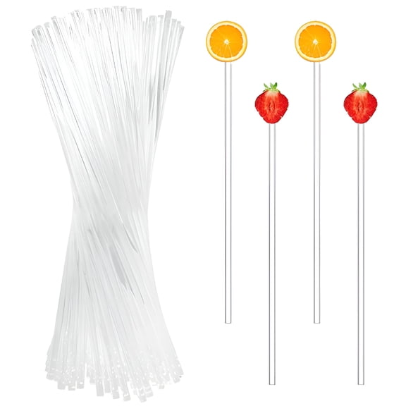 ACDANC 100 Pieces 6" Acrylic Lollipop Sticks Cake Pop Sticks for Dessert Chocolate