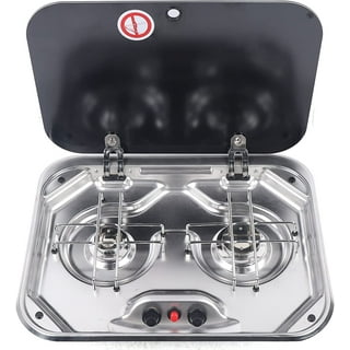 Miumaeov RV Cooktop Stove Portable Camper LPG Gas Stove Single Burner  w/Tempered Glass, Multi-level Fire Adjustment Stainless Steel Built-In Gas  Hob