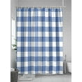 thumbnail image 5 of Shower Curtain Buffalo Plaid Blue Check Shower Curtains for Bathroom, Waterproof Polyester Shower Curtain Set with Hooks, Extra Long 72" x 78" Farmhouse Style, 5 of 6