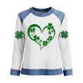 thumbnail image 4 of St Patrick’s Day Sweatshirt Women’s Irish Funny Plus Size Long Sleeve Shamrock Sweatshirts with Denim Trim Casual Business Outfits Going Out Tops for 2026 St. Paddy’s Day, 4 of 5