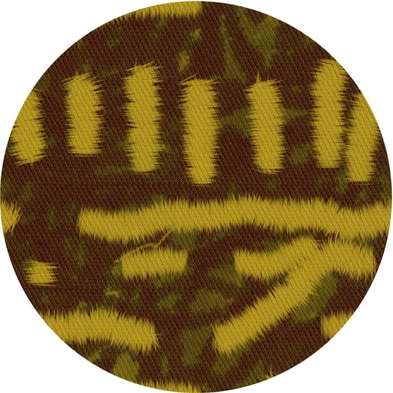 Ahgly Company Machine Washable Indoor Round Transitional Night Red Area Rugs, 4' Round